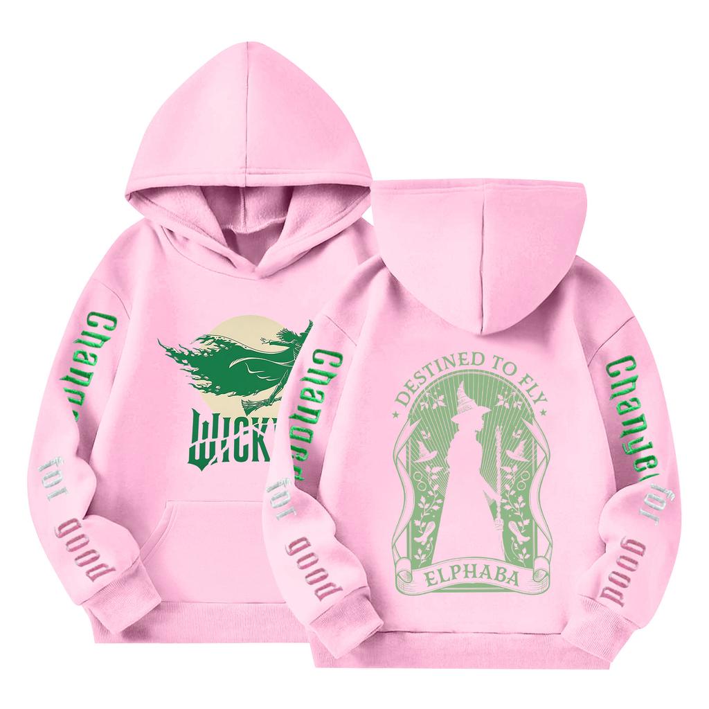 Детский пуловер с длинным рукавом, свободного кроя, с принтом букв, капюшоном на шнурке