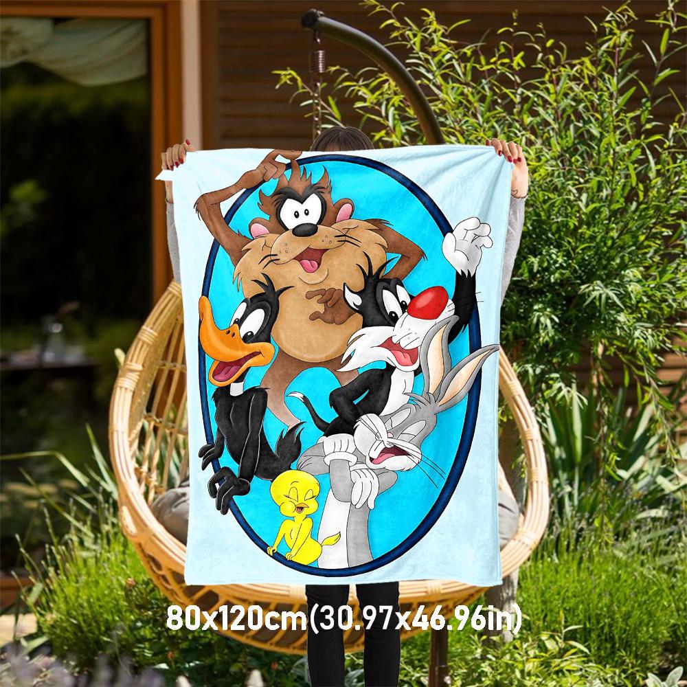 1pc cartoon charactersOutdoor Flannel Blanket Soft Plush Decor for Picnics, camping,Bedroom, Playroom, or Lunch Breakn1168A