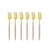 6 шт. цветной набор вилок, чайный торт, вилка для закусок, столовые приборы, столовые приборы, матовая посуда из нержавеющей стали, десертная фруктовая вилка, набор столового серебра