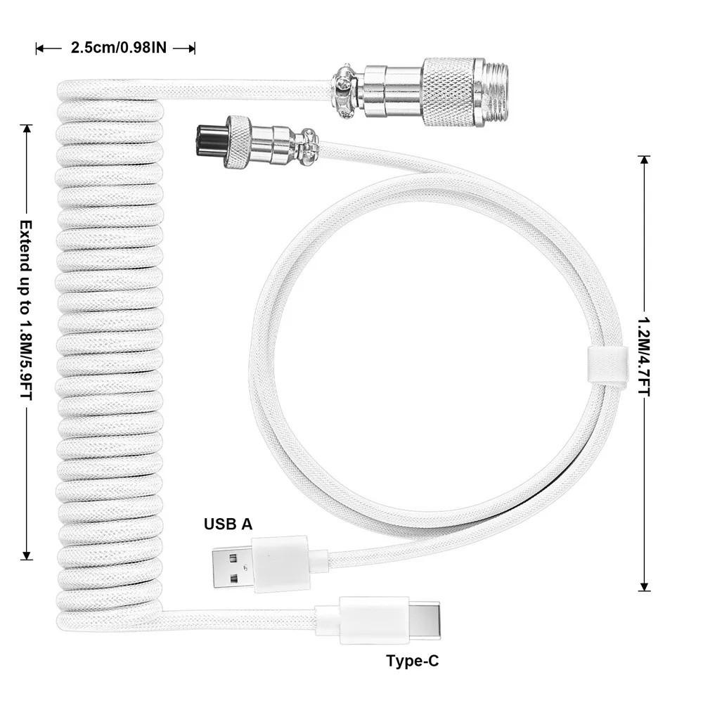 USB Port a Mechanical Keyboard Type C USB Cable Mechanical Keyboard Coiling Cord Desktop Computer