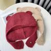 Cute Warm Beanie Hats Y2k Ear Protection Cap Fashion Bear Ear Knitted Cap  Streetwear