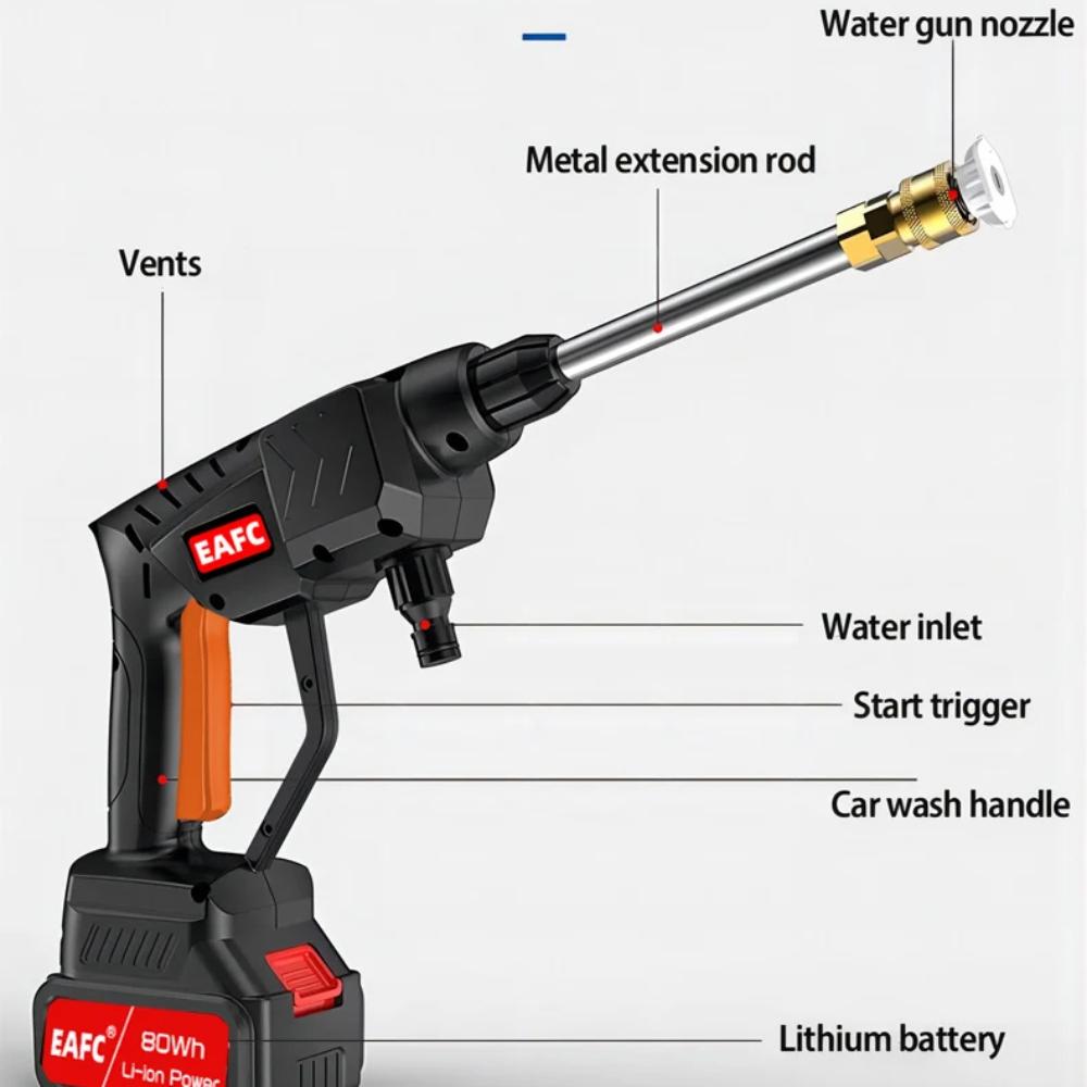Беспроводная электрическая мойка высокого давления для автомобиля 20000 мАч, инструмент для мойки автомобиля 60 бар 21 В, для дома, автомобиля, сада, в наличии