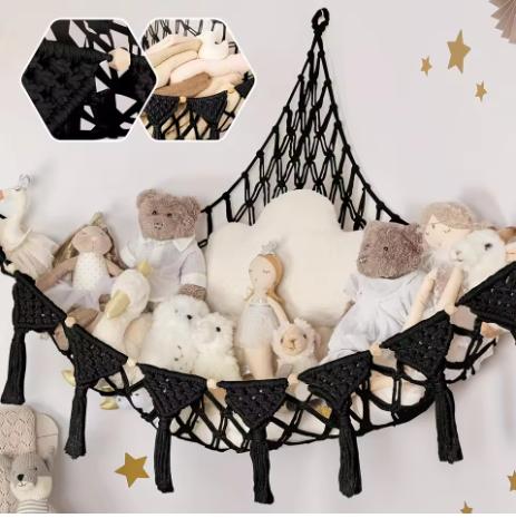 Huge Plush Hammock - Cute Stuffed Animal Storage Net, Nursery & Bedroom Wall Decor