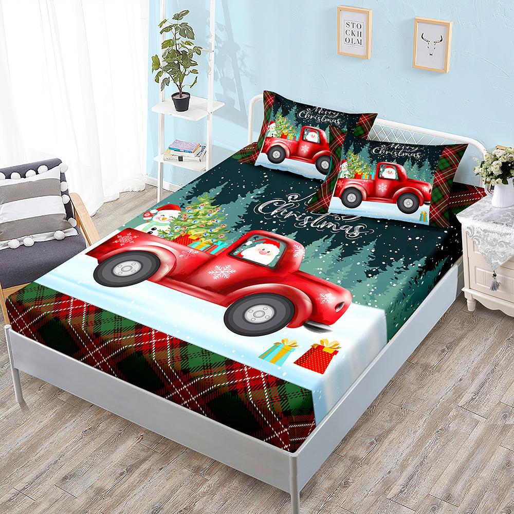Christmas Mattress Three-Piece Bedspread Children'S Kit Mattress Protective Cover