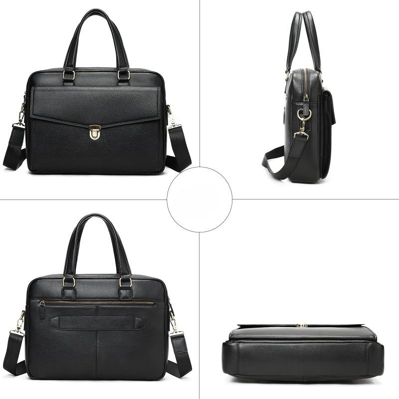 Портфель из натуральной кожи, мужская сумка из коровьей кожи, высококачественная, с верхним слоем, для деловых поездок, большая вместимость, кожаная деловая сумка, сумка для компьютера