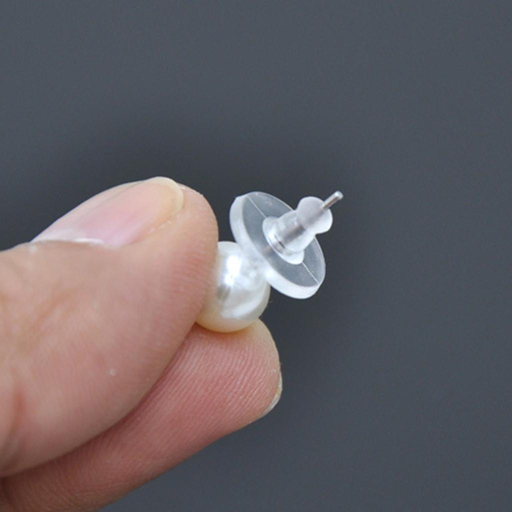 100pcs Clear Rubber Earring Stopper Plugs Secure Ear Studs Back Accessories Earrings Closures for Jewelry Enthusiasts