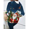 Women's hooded large size sweatshirt, a gift from Santa Claus on Christmas Eve, suitable for daily wear