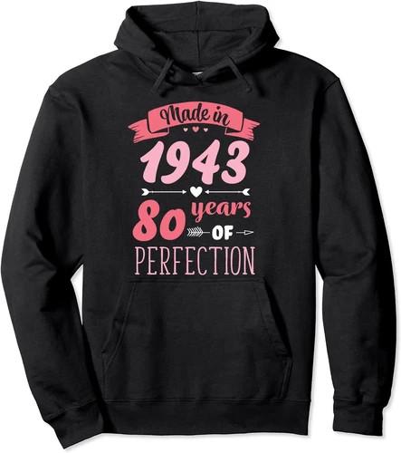 Смешные Украшения на День Рождения BDay 1943 День Рождения Унисекс Черный Худи Полный Размер