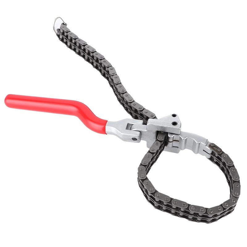 Auto Handle Tools Chain Type Oil Filter Wrench Spanner 13.8in Long Handle Ergonomic Auto Car Repairing Tool Oil Filter Spanner