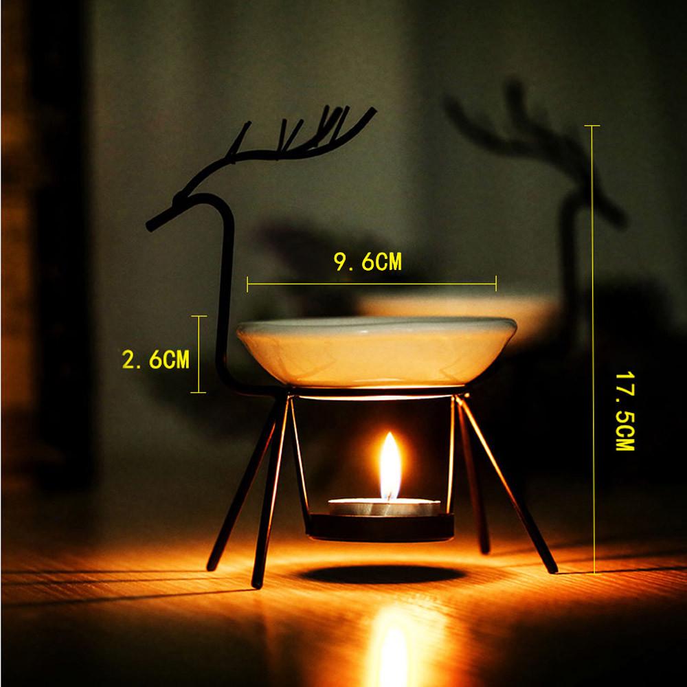 Stainless Steel Deer Burner Candle Aromatherapy Oil Lamp Decorations Aroma Furna