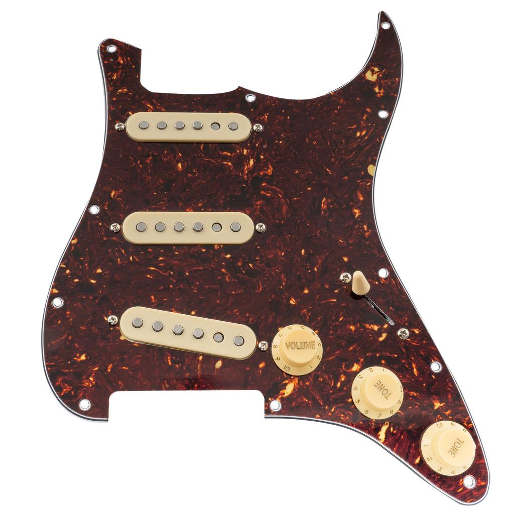 Musiclily Pro SE SSS Stratocaster Pickguard with Staggered Alnico 5 Pickups for ST Stratocaster Electric Tortoiseshell Set Pre-wired Single-Coil