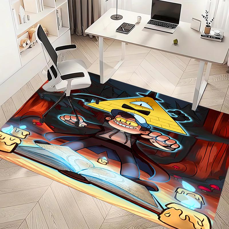 1pc Gravity Falls Print Area Rug - Soft, Washable Non-Slip Indoor Mat, Living Room, Home Office Decorative Rug,Office Decorative