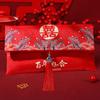 Красный конверт, нежная ткань большой вместимости, художественный дизайн с кисточками, свадебный счастливый карман в китайском стиле для друзей