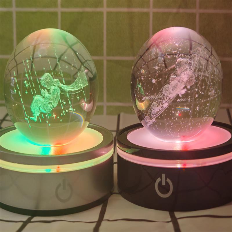 Солнечная система 3d хрустальный шар Хрустальный глобус Лазерная резка Хрустальный шар с шаровой подставкой Декоративные сферы планет Галактика Подарок на день рождения Украшения