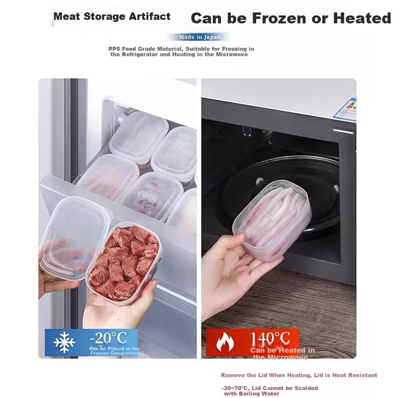 Daisy Leaf Japanese Refrigerator Freezer Meat Storage Container, Food-Grade Freezer Sealed Storage Box, Antibacterial Fruit Container