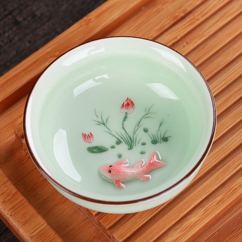 Shangqi Hand-painted Celadon Ceramic Teacups