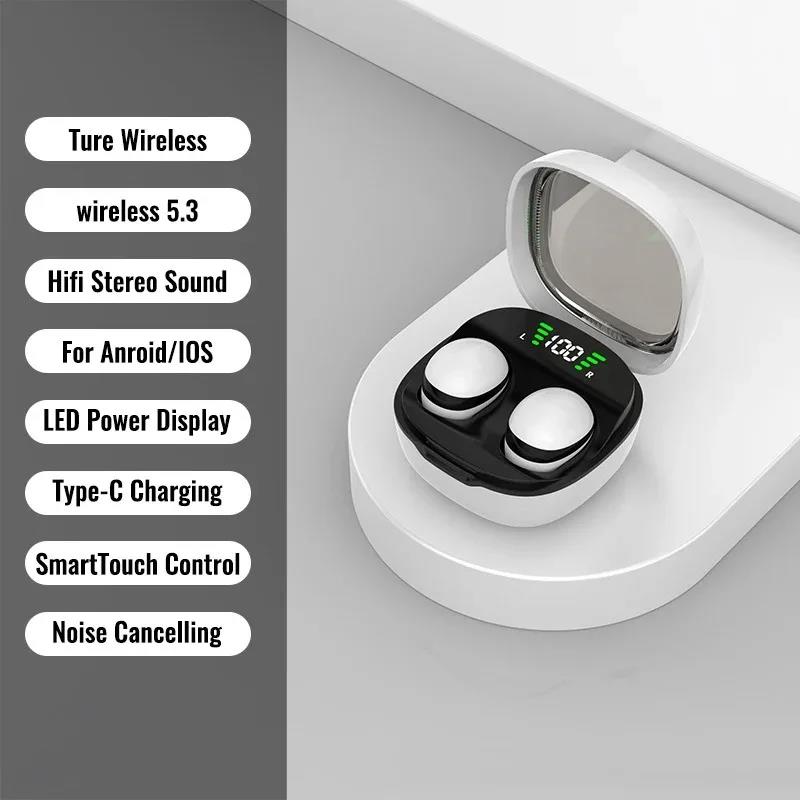 Невидимые Мини-наушники Bluetooth 5.3 Беспроводные Гарнитуры Hi-Fi Стерео Шумоподавление Водонепроницаемые Наушники для Xiaomi