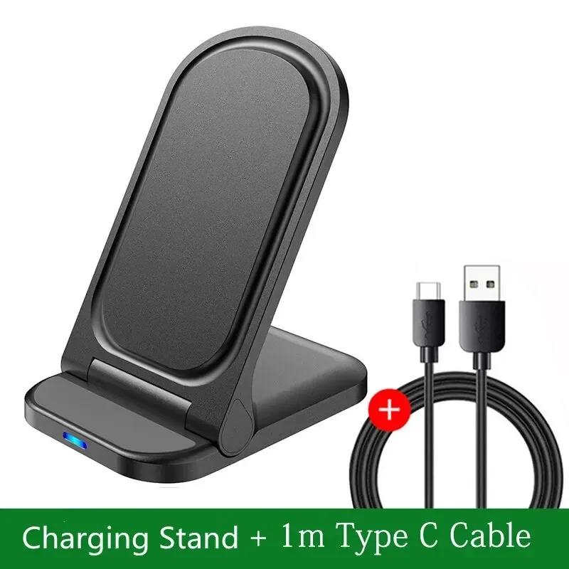 Складное беспроводное зарядное устройство, настольный портативный держатель для мобильного телефона, индукционная станция быстрой зарядки для iPhone 16 Samsung S24 Xiaomi