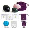 Yoni Eggs 3-pcs Set of 3 Gemstones, Drilled, with String & User Instructions, Made of Nephrite Jade, Rose Quartz and Black Obsidian, L/M/S 3 Sizes for