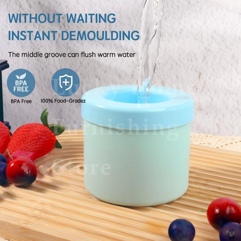 1PC Round Ice Bucket Silicone Mold  Quick Freeze Ice Tray for Refrigerator  Durable DIY Ice Storage Box for Cocktail Barware