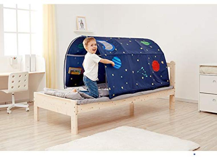 Кровать-палатка, игровой домик, детская игровая палатка, декор комнаты, туннель, палатка, кровать, защита от падений, детская игрушка для сна, для детей от 2 до 14 лет, с москитной сеткой, синяя, для детей от 2 до 14 лет