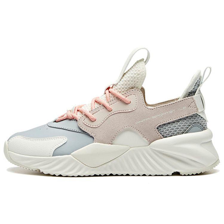 Anta Lifestyle Series Low-Top Dad Shoes Women Sneakers Gray Pink White 922018803-1