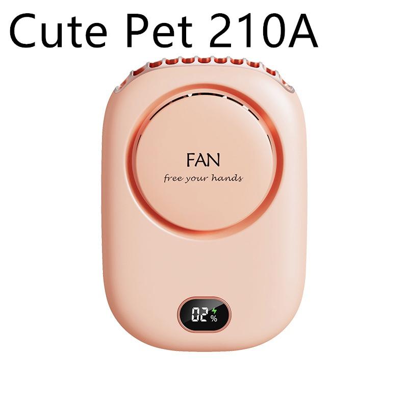Mini Leaf Less Neck Hanging Fan Portable USB Charging Small Fan Silicone High-capacity Battery Fan 118*59*42mm