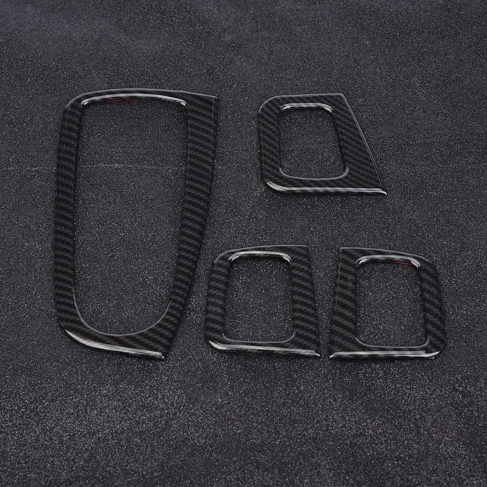4Pcs Carbon Fiber Style Car Window Lift Switch Button Cover Trim for Mercedes Benz C Class W205