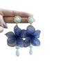 Pearl Pedant Mesh Flower Dangle Earrings Exaggerated Petals Stud Earrings  Ladies/Girls