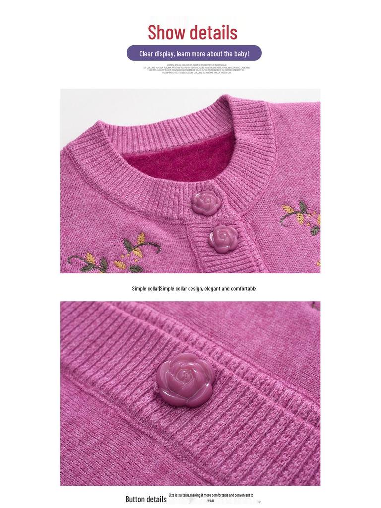 Женский кардиган с плюшевой подкладкой - Весенне-осенний вязаный свитер для женщин среднего и пожилого возраста