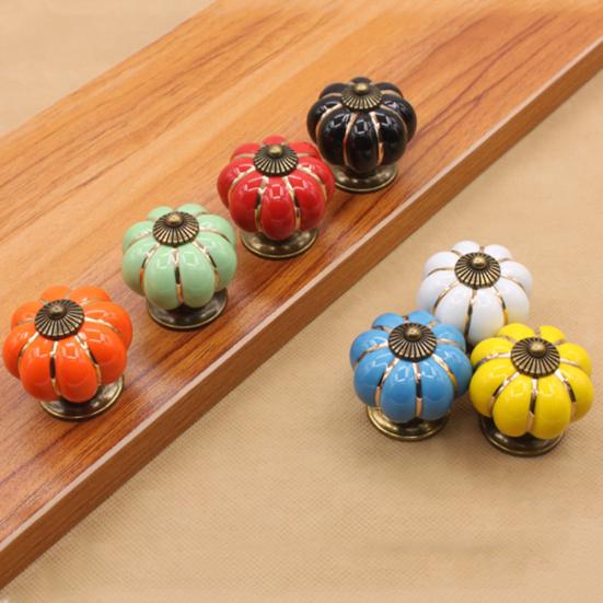 Ретро керамический тыквенный шкаф, дверной ящик, комод, ручка-ручка