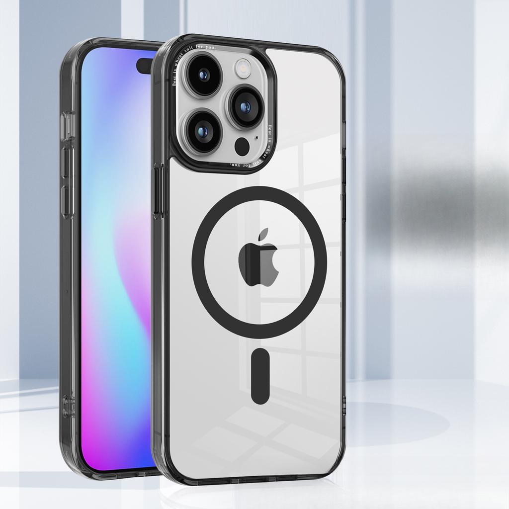 Подходит для чехла для телефона IPhone16promax, Ледяной цвет, Сильное магнитное притяжение, Чехол для беспроводной зарядки Apple 14/15, Высокая прозрачность