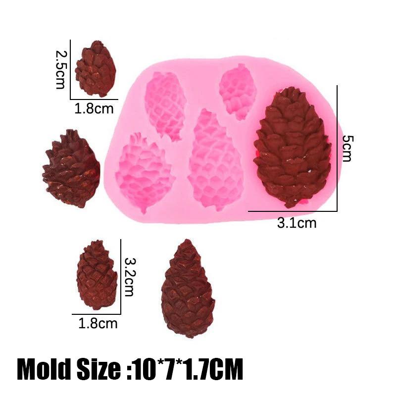 3 стиля листвы рождественской елки шишка силиконовая форма смола инструменты для вечеринки кексы помадка торты украшения инструменты