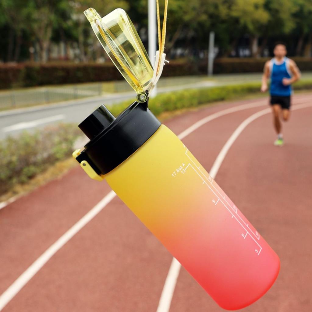 Спортивная Бутылка для Воды с Линией Уровня Герметичная Градиентный Цвет Пластиковый Стакан для Питья Путешествия Фитнес 500 мл SPRUNKI с для Детей Дружелюбный Развлекательный Веселый Игра