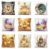 New Moon Lantern Floral Pillow Case Festive Sofa Cushion Case Bedroom Pillow Case