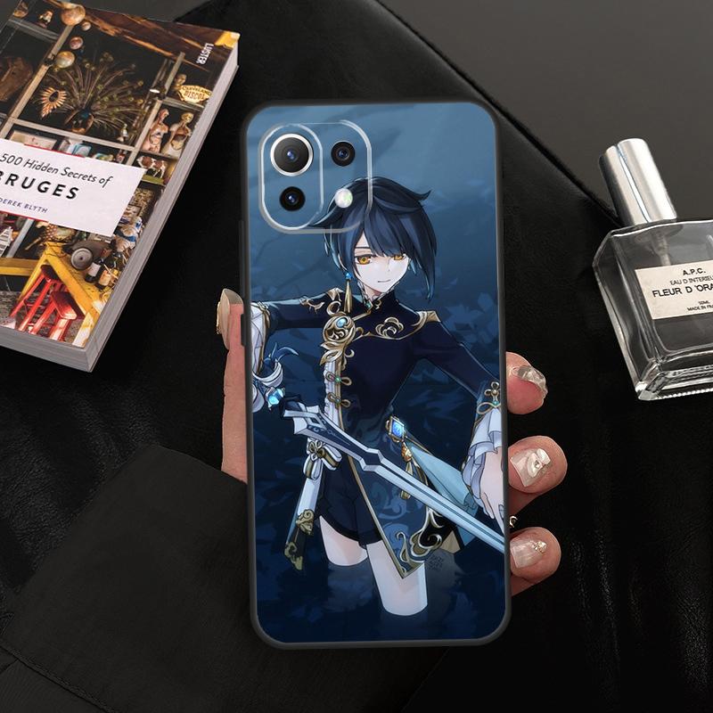 Чехол Genshin Impact Син Цю для Xiaomi 14T Pro 11T 12T 13T 13 14 15 Ultra POCO X7 Pro X3 X5 X6 M6 F5 F6 Pro