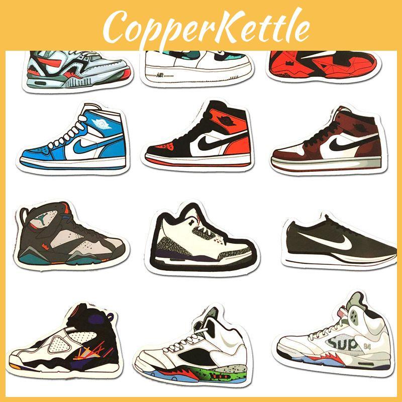 Unique And Creative Basketball Shoe Stickers For Laptop Skateboard And More