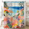 Красочная шторка для душа с коралловым принтом, водонепроницаемая тканевая, украшение для ванной комнаты для дома, декор для ванной, идеальная идея для подарка (многокрасочный)