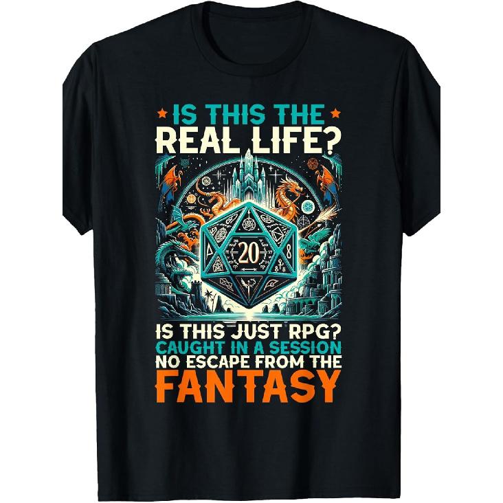 Humorous T-Shirt for RPG Enthusiasts Featuring D20 And Tabletop Gaming