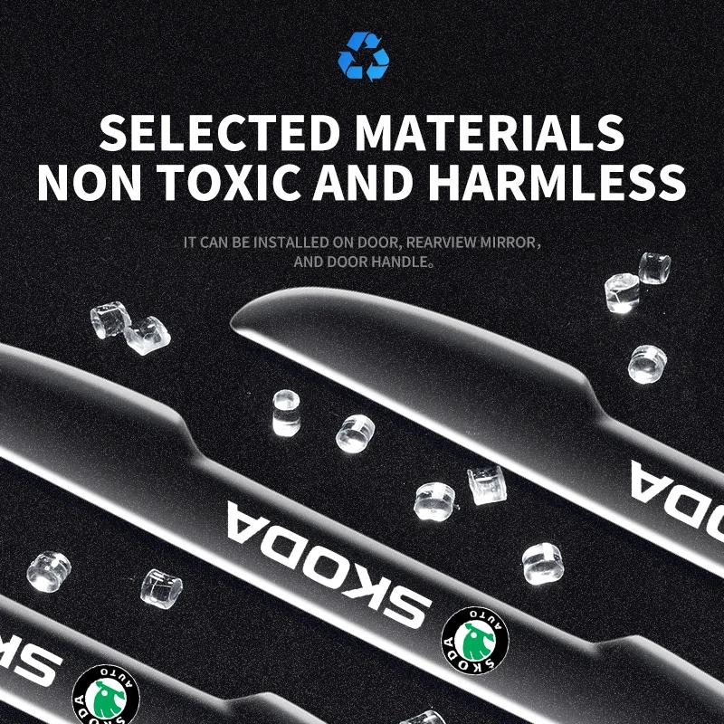 2025 Hot 4PCS Car side door anti-collision bumper protection sticker For Skoda Octavia Fabia Kamiq Kapoq Kodiaq Rapid SCALA Supe