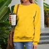 Women's Fashion Casual Round Neck Loose Long Sleeve Solid Color Sweatshirt