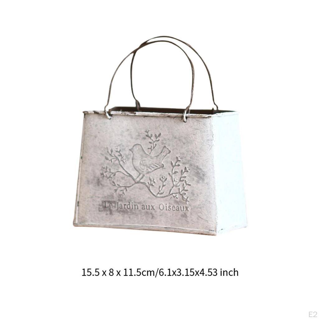 Classic Bucket Planter for Flowers, Metal Container Garden And Home