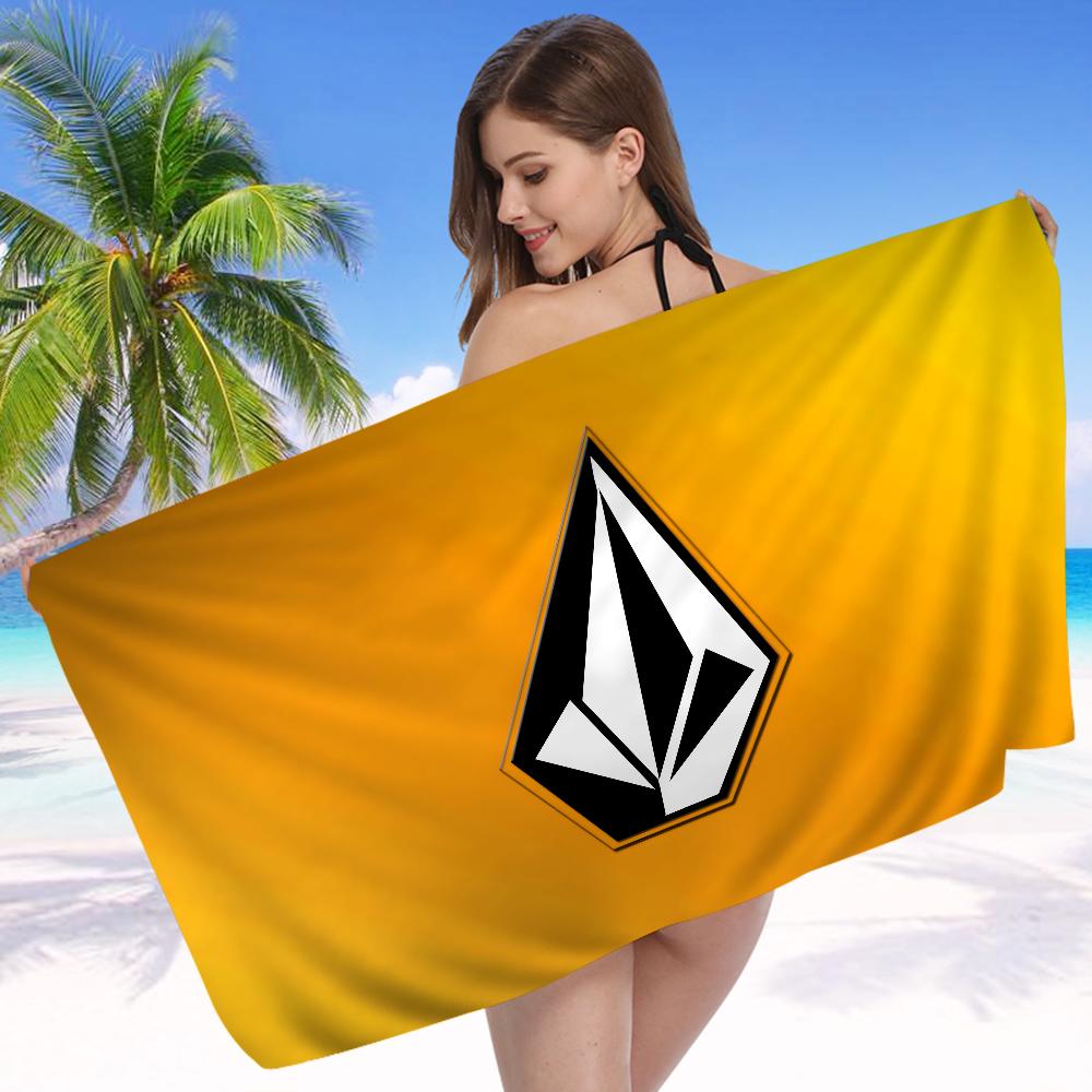 V-VOLCOM LOGO Большие пляжные полотенца из микрофибры Быстросохнущее полотенце Песчаные пляжные полотенца Полотенце для бассейна для путешествий Плавание Бассейн Йога