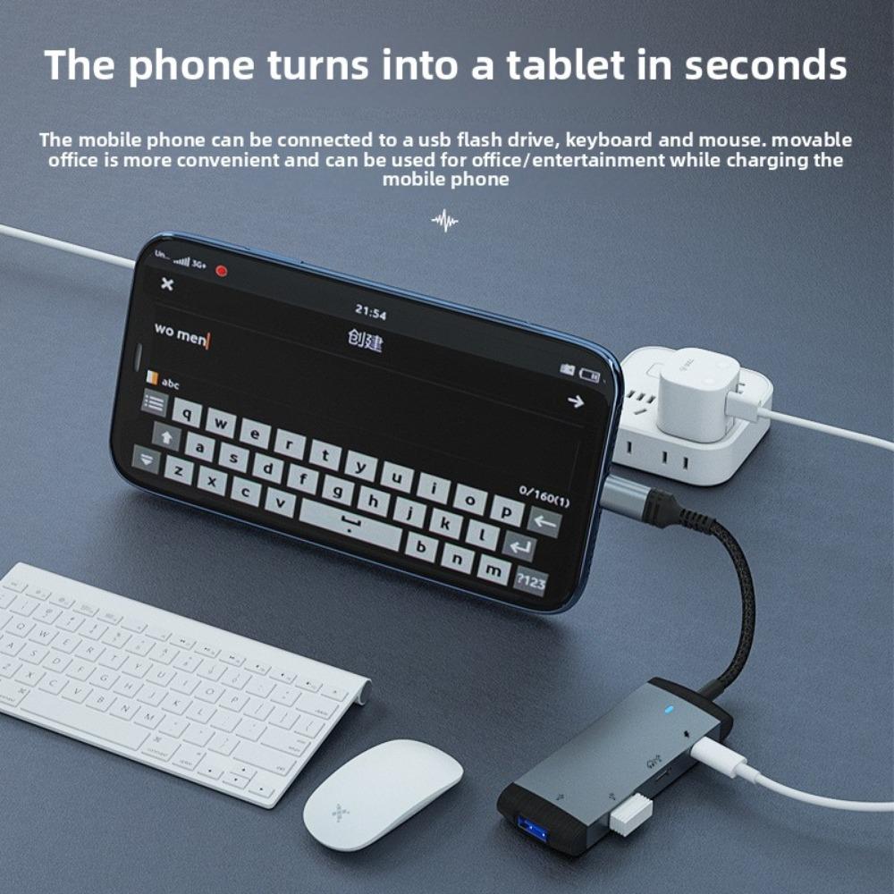 Док-станция Lightning 4 в 1 для устройств USB 3.0 Порт быстрой зарядки Аудиовыход Синхронизация данных Hub