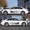2 шт. Универсальная 68,9" × 16,9" Наклейка на кузов автомобиля 'Гепард', боковая наклейка на дверь, наклейка на линию талии, гоночные наклейки, черная