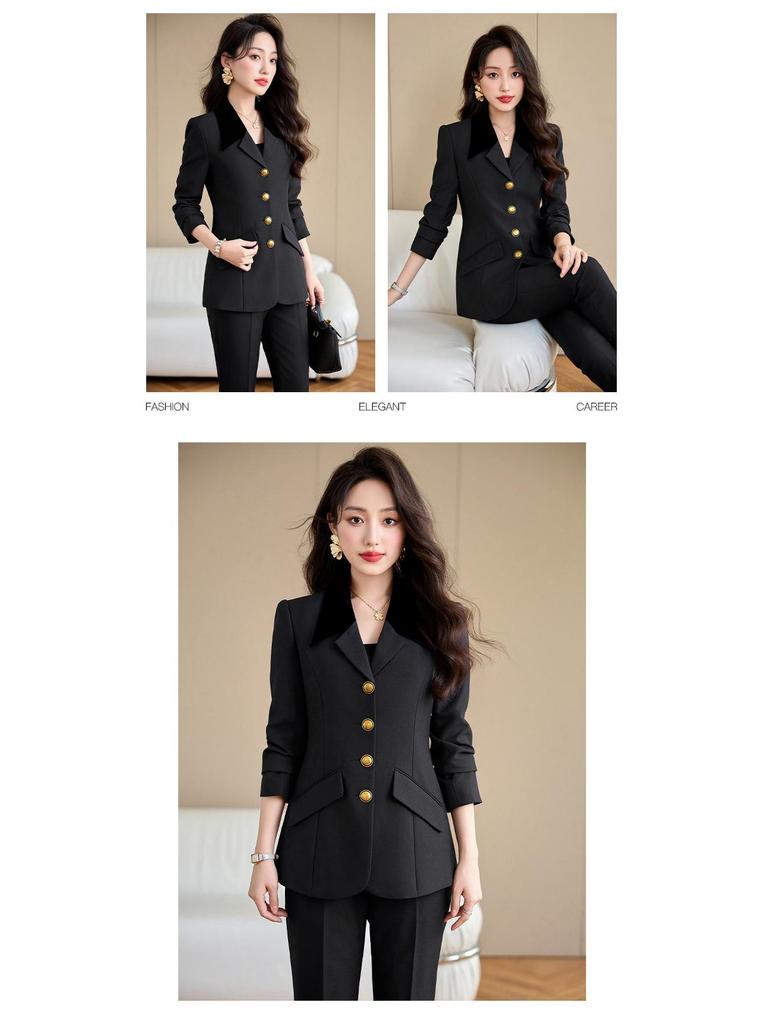 Комплект женского профессионального брючного костюма высокого класса - Осень 2024 Формальная рабочая одежда для изысканного образа