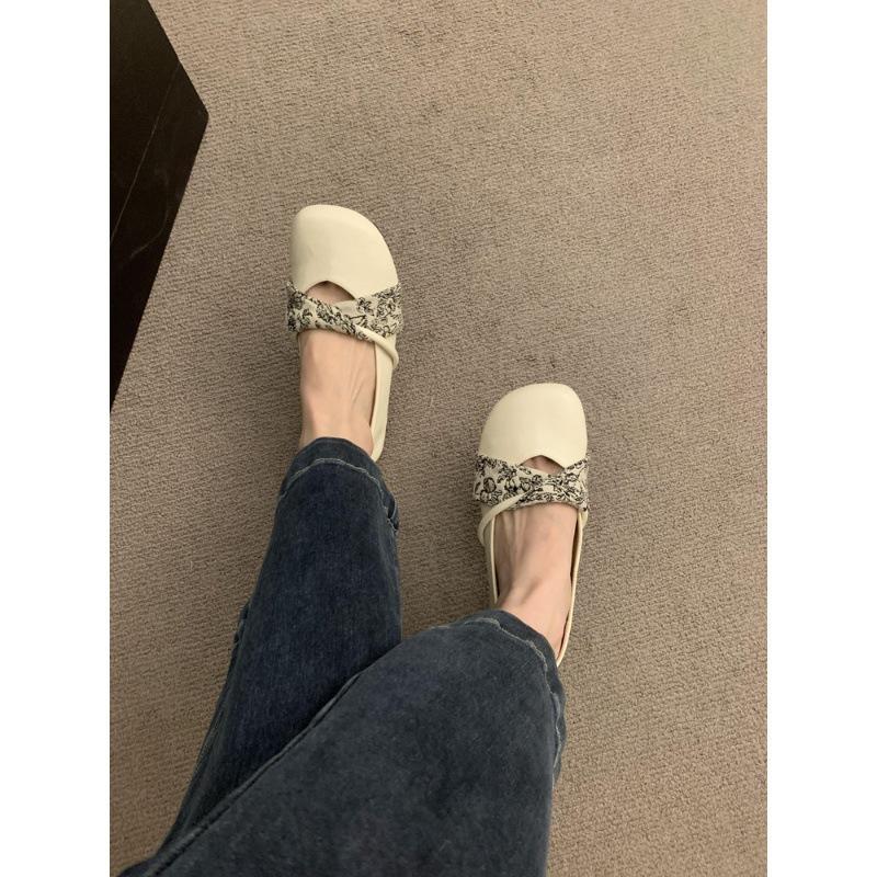 Французские туфли-балетки с круглым носком и плоским дном, женские, новинка 2024 года, французские туфли Doudou для легкого вечернего ветра