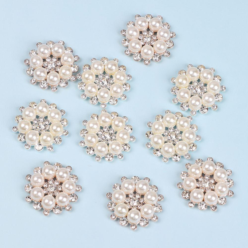 5Pcs Fashion Hairpin Bag Crystal Glass Stone Pearl Flower Buttons Rhinestone Buttons Sewing Buttons