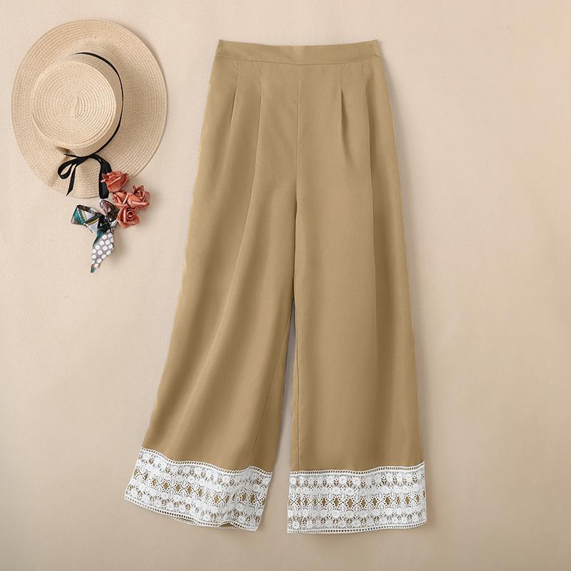 ZANZEA Женские повседневные брюки свободного кроя с эластичной талией и лоскутным дизайном