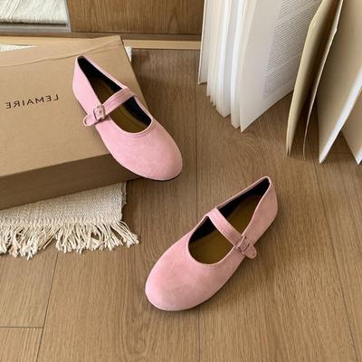 Одиночные туфли женские на плоской подошве весна новые ретро Mori однословная пряжка круглая голова повседневные туфли Мэри Джейн